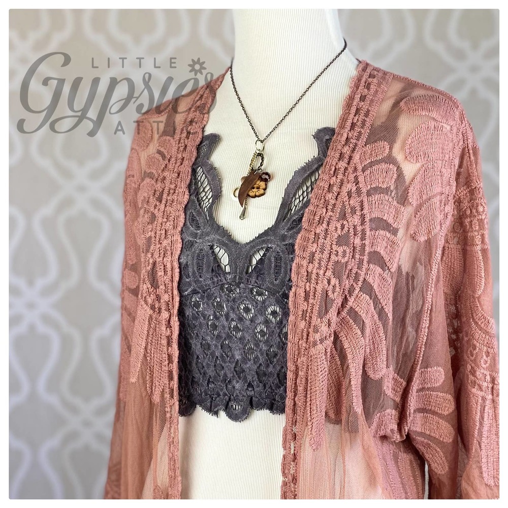 POL Longline Mineral Wash Lace Bralette - Picture 7 of 12